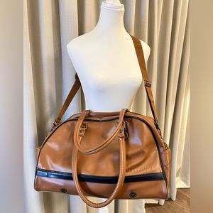 Retro Lululemon Gym Bag in classic saddle tan colour
